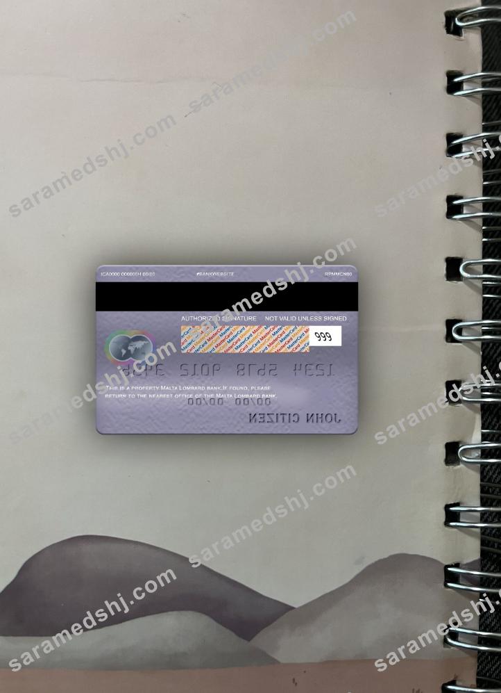 Malta Lombard Bank mastercard photolook back